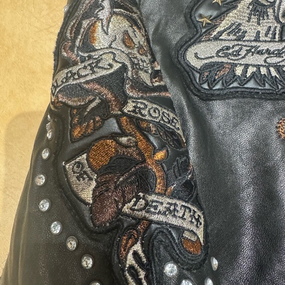 PRICE DROP: Top quality fitted leather ED HARDY/CHRISTIAN AUDIGIER for AVIREX, L - Picture 9 of 9